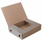 Папка архивная на резинках Calligrata, микрогофрокартон, 100 мм, бурый, до 900 л - фото 24609208