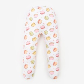 Ползунки для девочки «Macaron», цвет белый/розовый, рост 68 см
