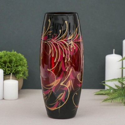 Ваза «Рубин», овал, 1.7 л, d=7.5 см, 10×26 см, стекло