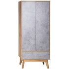 Шкаф 2-х дверный «Хелен 2213.М1», 800 × 500 × 1850 мм, цвет дуб вотан / бетон чикаго - Фото 1