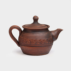 Чайник для заварки «Домашний», декор, красная глина, 0,8 л - Фото 2