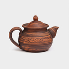 Чайник для заварки «Домашний», декор, красная глина, 0,8 л - Фото 8