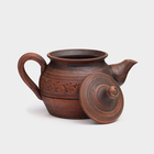 Чайник для заварки «Домашний», декор, красная глина, 0,8 л - Фото 3