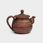 Чайник для заварки «Домашний», декор, красная глина, 0,8 л - Фото 7
