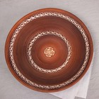 Блюдо для подачи "Царское", ангоб , красная глина, 42 см - Фото 2
