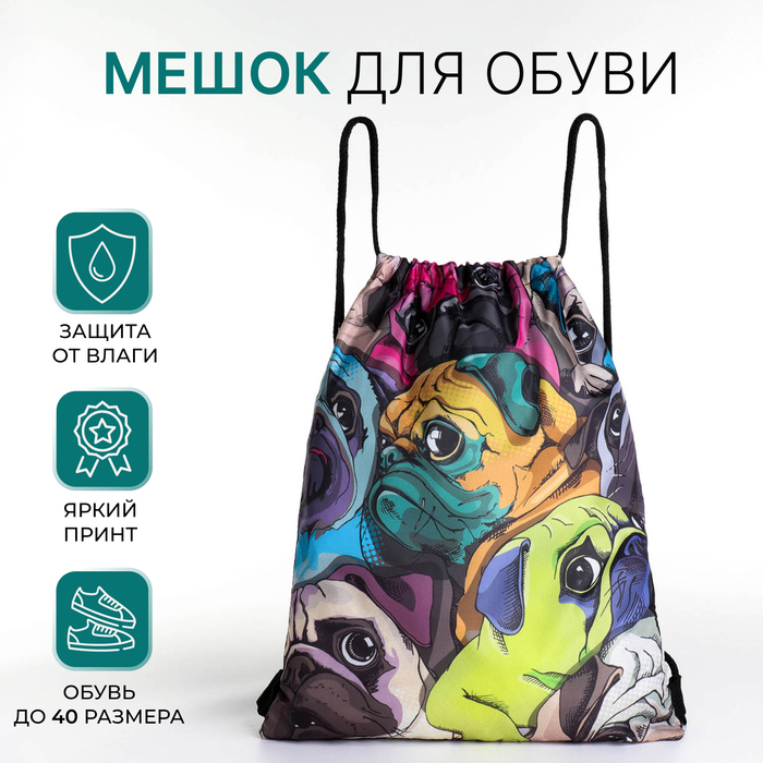

Мешок для обуви на шнурке, цвет фиолетовый/разноцветный