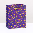 Пакет подарочный "Фиолетовая рябина" 11,5 х 14,5 х 6,5 см - фото 319229060