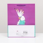 Пакет подарочный "Крутой попугай" 26 х 32 х 12 см - фото 21978972