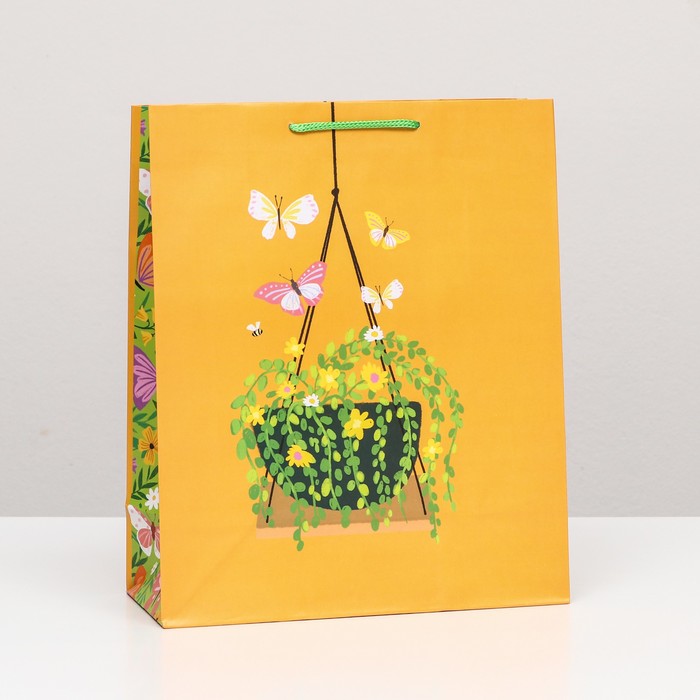 Пакет подарочный "Цветочные качели" 26 х 32 х 12 см - Фото 1