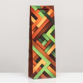 Пакет подарочный 'Ленты на коричневом' 12 х 36 х 8,5 см Ош