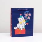 Пакет подарочный "Котенок на подарке" 33 х 42,5 х 10 см - фото 292234679