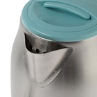 Чайник электрический ENERGY E-202, металл, 1,8 л, 1500 Вт, серебристо-голубой - фото 8904814
