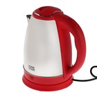 Чайник электрический Homestar HS-1028, металл, 1.8 л, 1500 Вт, серебристо-красный - Фото 2