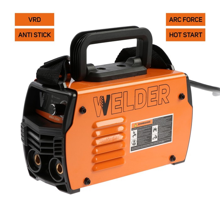 Сварочный аппарат Welder MMA-200A, 4.4 кВт, 20-200 А, 1.6-3.2 мм, 2 кабеля, плечевой ремень - фото 18561948 Сварочный аппарат Welder MMA-200A, 4.4 кВт, 20-200 А, 1.6-3.2 мм, 2 кабеля, плечевой ремень - фото 18561948
