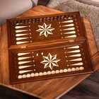 Нарды ручной работы "Летящий орёл", 60х30 см, с шахматным полем, массив ореха, Армения - фото 25463666