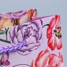 Пакет подарочный ламинированный горизонтальный, упаковка, «Цветы для тебя», S 12 х 15 х 5,5 см - Фото 4