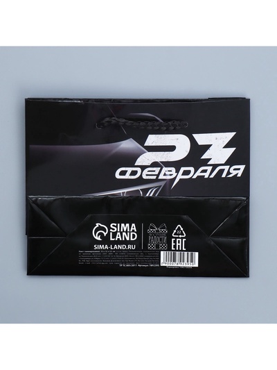 Пакет подарочный ламинированный, упаковка, «С 23 февраля», S 12×15×5.5 см