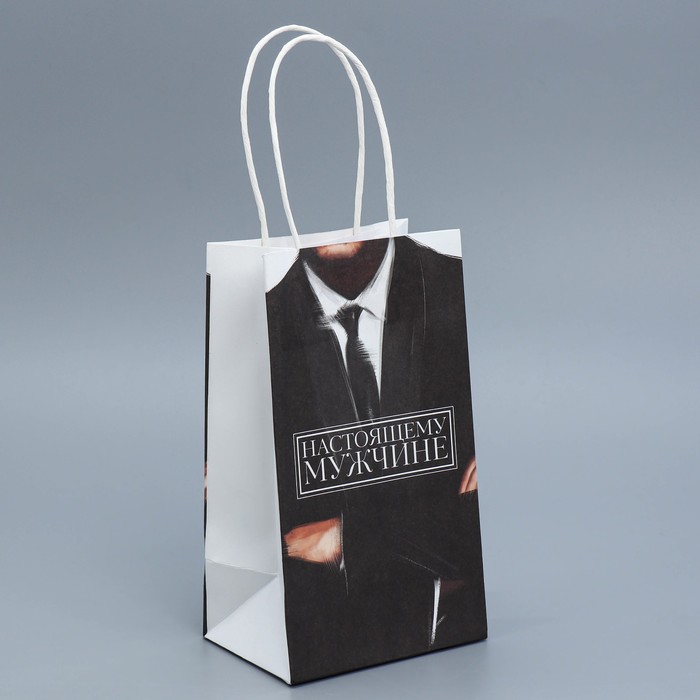 Пакет подарочный крафтовый, упаковка, «Мужской», 12 х 21 х 9 см - Фото 1