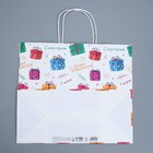 Пакет подарочный крафтовый, упаковка, «Подарки», 32 х 28 х 15 см (комплект 2 шт) - фото 23090257