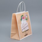 Пакет подарочный крафтовый, упаковка, «Праздничный торт», 22 х 25 х 12 см - Фото 2