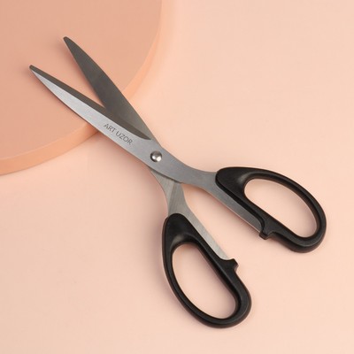 УЦЕНКА Ножницы универсальные, скошенное лезвие, 8.5", 21 см, чёрные