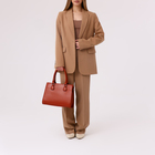 Сумка женская El Masta на молнии, наружный карман, длинный ремень, цвет рыжий - фото 24566627