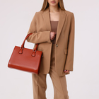 Сумка женская El Masta на молнии, наружный карман, длинный ремень, цвет рыжий - фото 24566628