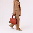 Сумка женская El Masta на молнии, наружный карман, длинный ремень, цвет рыжий - фото 24566629