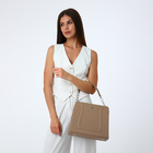 Сумка женская El Masta на молнии, наружный карман, длинный ремень, цвет бежевый - фото 25478784