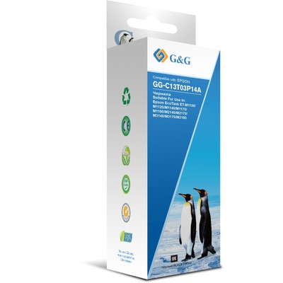 Чернила G&G GG-C13T03P14A 110BK, чёрные, для Epson M1100/M1120/M1140/M1170/M1180, 140 мл