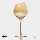 Бокалы для вина Magistro «Иллюзия», 550 мл, 10×24 см, набор 6 шт., стекло, золотые - Фото 2