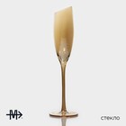 Набор бокалов из стекла для шампанского Magistro «Иллюзия», 180 мл, 5,5×27,5 см, 6 шт, цвет золотой - Фото 2