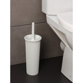 Комплект для туалета: ёршик с подставкой Velvet, d=11,5 см, h=36,5 см, цвет светло-серый