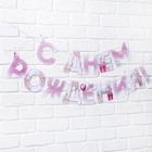 Гирлянда на ленте «С днем Рождения», единорог, длина 250 см - Фото 2