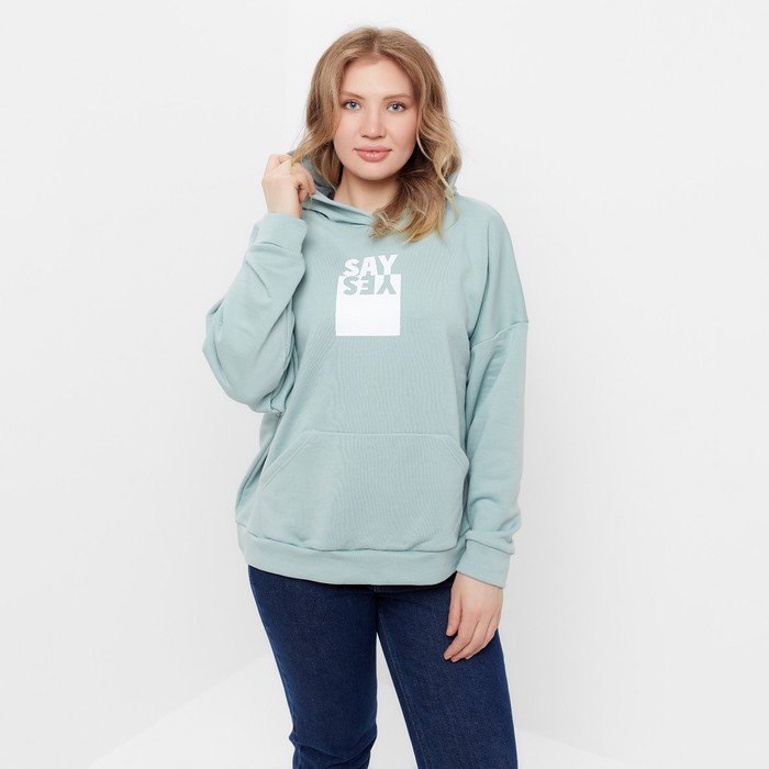 Худи женское MINAKU: Casual Collection цвет мятный размер 50-52 59934