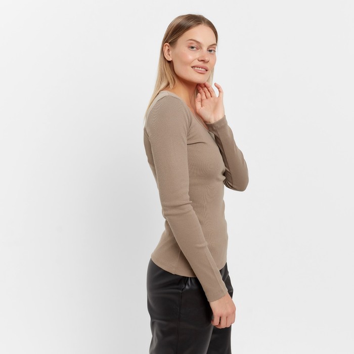 Лонгслив женский, цвет коричневый, размер L (46) 59949