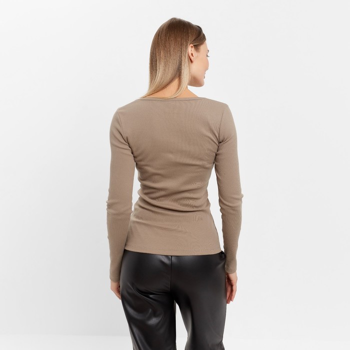 Лонгслив женский, цвет коричневый, размер L (46) 59949