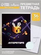 Предметная тетрадь по литературе Calligrata «Пиксели», 36 листов, в линейку, со справочным материалом, обложка из мелованного картона - Фото 1