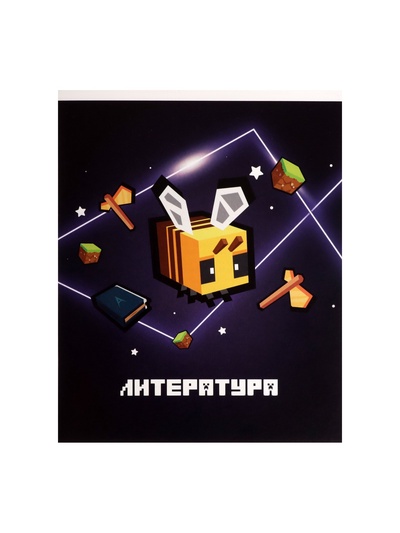 Предметная тетрадь по литературе Calligrata «Пиксели», 36 листов, в линейку, со справочным материалом, обложка из мелованного картона
