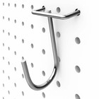 Крючок закругленный с зацепом на перфорированную ДСП панель, шаг 2.5, L=6.5 см, диаметр 4 мм, цвет хром  (артикул 9436266)  большой выбор товаров оптом и в розницу по низким ценам с доставкой