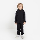 Костюм для мальчика (толстовка, брюки), цвет чёрный, рост 98 см - фото 10205098