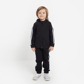 Костюм для мальчика (толстовка, брюки), цвет чёрный, рост 104 см