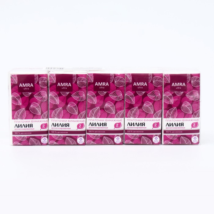 Платочки бумажные Arma, двухслойные, белые, с ароматом лилии, 10 шт. - Фото 1