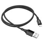 Кабель Borofone BX54, Lightning - USB, 2.4 А, 1 м, нейлоновая оплётка, чёрный - фото 51459117