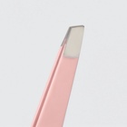 Пинцет скошенный, широкий, 9.5 см, розовый - Фото 5