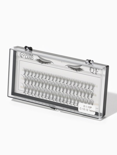 Набор накладных ресниц «Классика», пучки, 10, 12, 14 мм, толщина 0.1 мм, изгиб C, 10 D