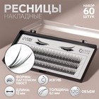 Набор накладных ресниц «Ласточкин хвост», пучки, 12 мм, толщина 0,1 мм, изгиб С, 12 D - фото 321441686