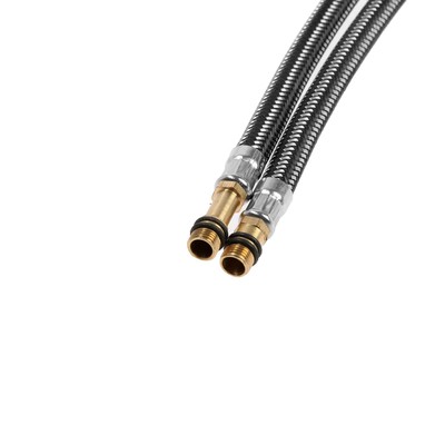 Подводка гибкая для смесителя ZEIN, фибро-нейлон, 1/2", М10, 50 см, набор 2 шт., черная
