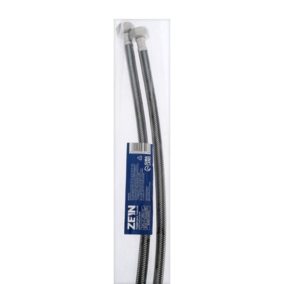 Подводка гибкая для смесителя ZEIN, фибро-нейлон, 1/2", М10, 50 см, набор 2 шт., черная