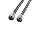 Подводка гибкая для смесителя ZEIN, фибро-нейлон, 1/2", М10, 60 см, набор 2 шт., черная - Фото 6